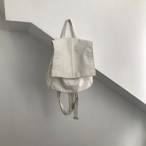 SOLD Gorgeous Vintage White Leather Backpack